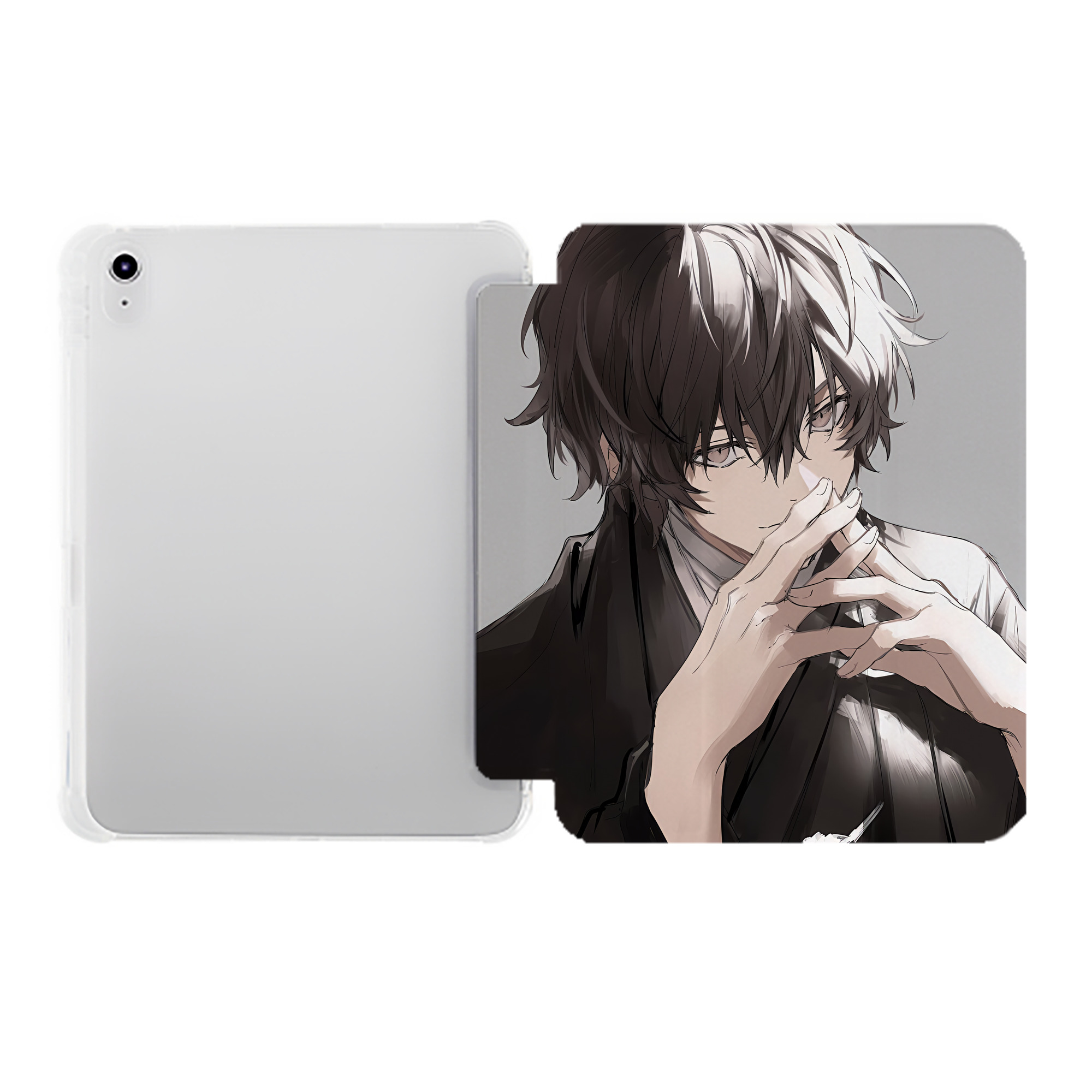 （画像用） 文豪ストレイドッグス Bungo Stray Dogs IPad ケース ペン収納付き 三つ折りスタンド PUレザー×シリコン 対応機種9.5/10.5/10.9インチ